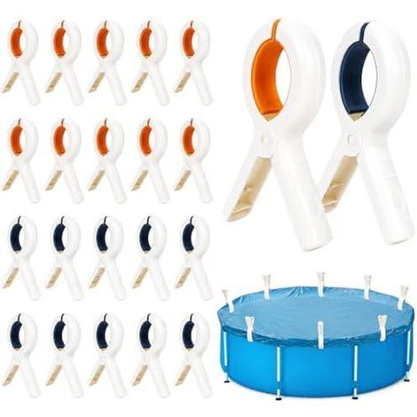 20 Stück Groß Pool Klammern Klemmzwinge - Poolabdeckung Befestigungsklammern Poolklammern Federklemme Set, Einhandzwingen Klammer für Schwimmbadzubehör Wäscheklammer (1/5)
