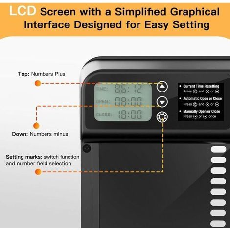 Porte automatique pour poulailler Alovez, ouvre-porte pour poulailler avec ouverture/fermeture manuelle, porte automatique multimode alimentée par batterie, mise à jour 2.0 (1/5)