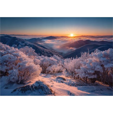 Fototapete Berge Landschaft Natur – Moderne Großformat Wandtapete 200x140 cm – Für Wohnzimmer & Schlafzimmer