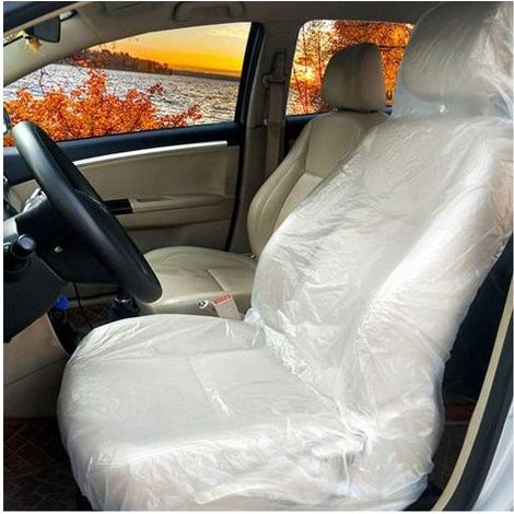 50 PCS Jetables Housse Siege Voiture Protection Siege Voiture, Imperméable Housse de Siege Voiture Jetables en Plastique pour Service de Réparation, Protege Siege Voiture 140 x 80 cm (Transparentes)-F (1/5)