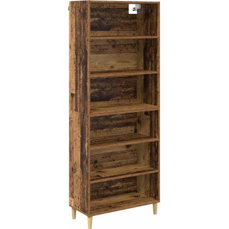 Aparador alto Madera envejecida 69,5 x 32,5 x 180 cm vidaXL