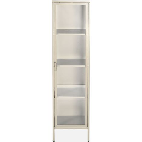 Estantería de acero y vidrio templado, 1 puerta, 160 cm