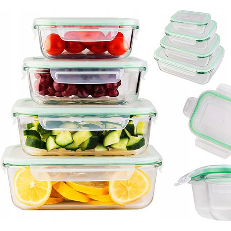 Contenitori per alimenti in vetro ermetici, scatola per il pranzo (4 pezzi) (1/3)