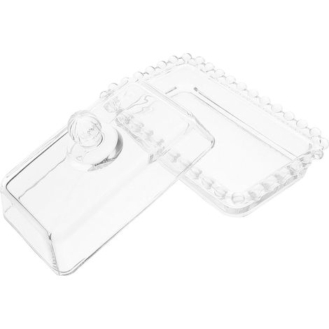 design original plat à beurre en verre transparent avec