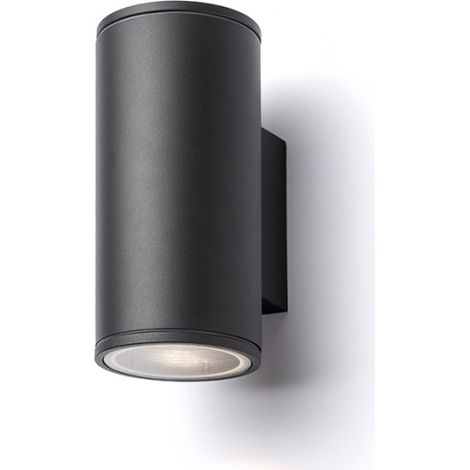 Faretto cilindrico LIZZI II da parete grigio antracite  230V GU10 2x35W IP54