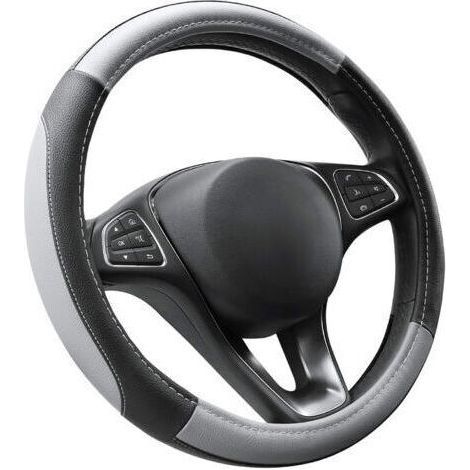FENOPLASTICACouvre Volant Gris et Noir Microfibre Cuir Diamètre M 37-38 cm (1/5)