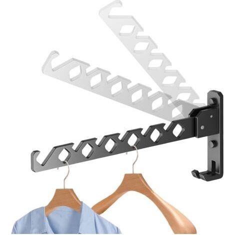 Cintre Mural Étendoir à Rotation 180° - Porte-vêtements Pliable en Alliage D'aluminium - Support de Séchage avec Vis pour Salle de Bains, Chambre (1/5)