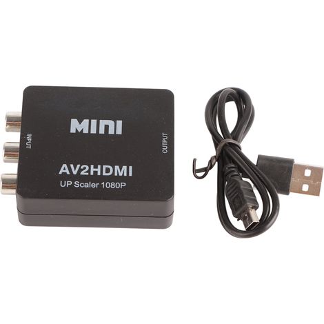 Adaptateur AV vers HDMI 1080P Faible Consommation Noir Convertisseur Multimédia pour Téléviseur 5V (1/5)