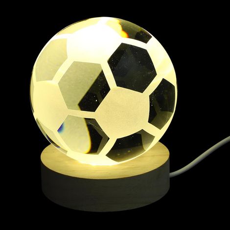 Lampe Boule de Cristal à Télécommande 3d Football avec Socle (1/5)