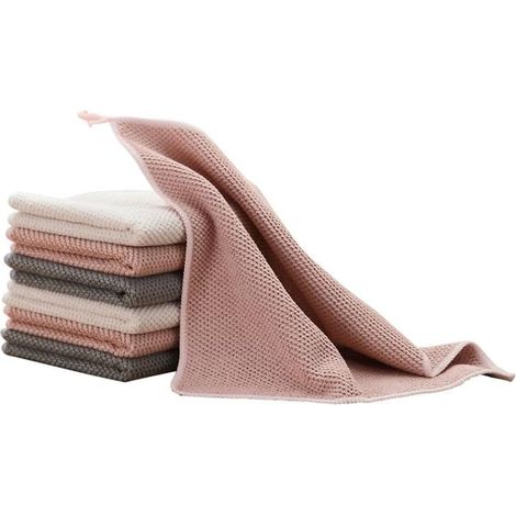 Set di 7 asciugamani pratici panni per piatti panni per la pulizia in microfibra asciugamani in microfibra panni per piatti morbidi panno per auto in acciaio inox (3030 cm) (1/4)