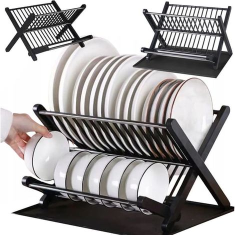 Égouttoir double - Bac d'égouttage pliable, grand modèle (1/5)