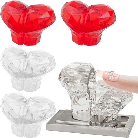 Ensemble de 4 boutons-poussoirs pour toilettes - Bouton-poussoir en forme de cœur - Bouton-poussoir pour réservoir de toilettes (1/5)