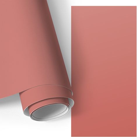 Möbelfolie - Klebefolie für Möbel - Selbstklebefolie - Dekorfolie - Küchenfronten bekleben - Dunkles Lachsrosa 50x100 cm