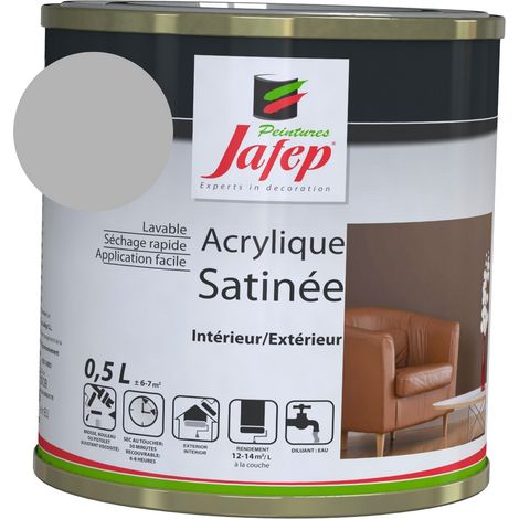 Peinture acrylique satinée gris acier Jafep  0,5l