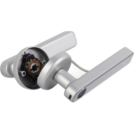 Serrure de porte à empreinte digitale à une rangée, serrure électronique à code unique pour porte de chambre, serrure intelligente à identification par empreinte digitale, argent (1/5)