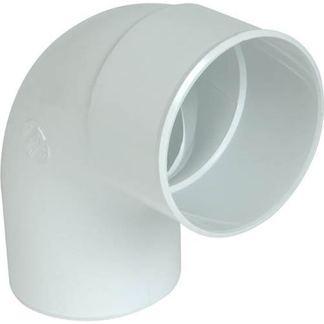 Nicoll – Coude PVC mâle-femelle 87°30 Ø100 blanc – Raccord pour gouttière – Évite les impuretés – Dévoiement tube descente