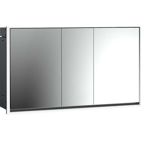 Armario con espejo iluminado emco loft, 1400mm, 3 puertas, modelo (1/5)