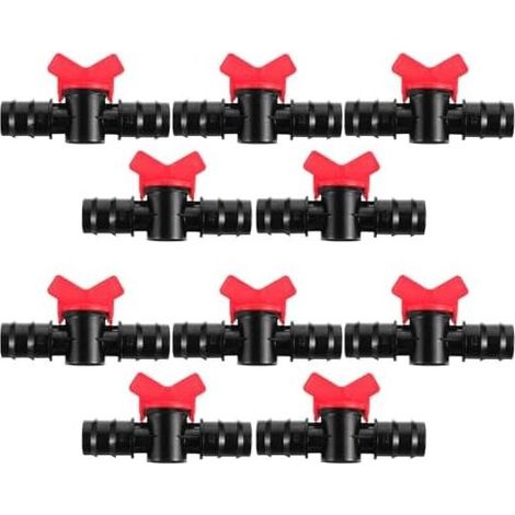 10 pezzi Valvola capillare dritta, valvola di irrigazione in plastica, accessori per tubo flessibile, raccordi per irrigazione a goccia (1/5)