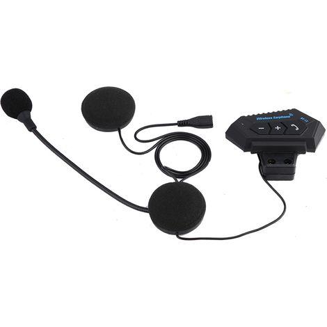 Une paire d'écouteurs Bluetooth pour casques de moto, permettant les appels mains libres. (1/5)