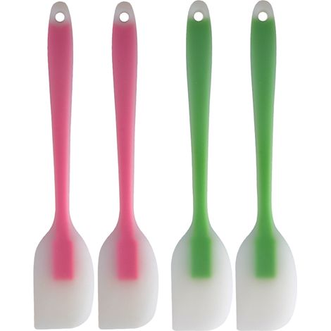 Spatules en silicone, pour la cuisson antiadhésive, lot de 4 raclettes en silicone (1/5)