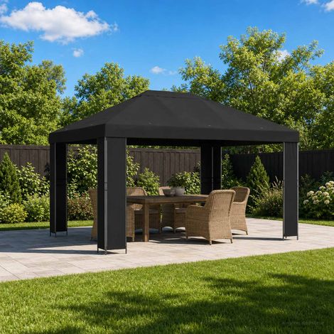 Teenpull – Pavillon 4 x 3 m Schwarz Polyester und Stahl 190 gsm (1/5)