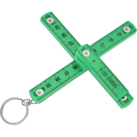 Lot de 2 règles pliantes portables en ABS de 0,5 m avec anneau porte-clés pour la menuiserie et la pose de carrelage (vert) (1/5)