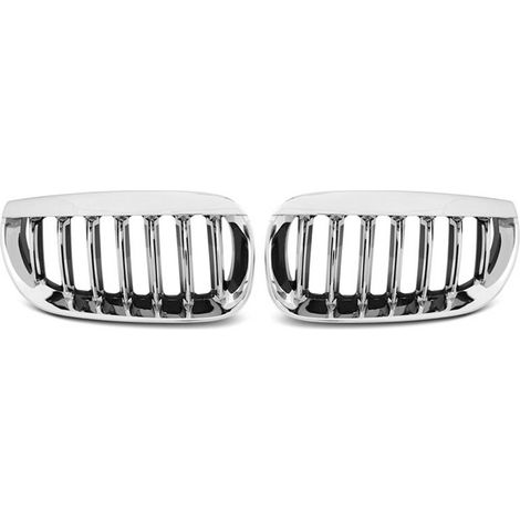 Paire de grilles de calandre BMW X3 E83 de 2004 a 2006 Chrome-27318081 (1/3)