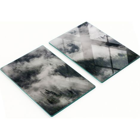 Tablas de cocina de vidrio templado con gráficos, 2 piezas, Bosque Brumoso, 2x40x52 cm (1/5)