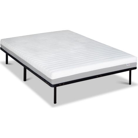 OLYMPE LITERIE  Ensemble VENUS 180x200 cm  Matelas Mousse Haute Densité + Sommier Métal (1/5)