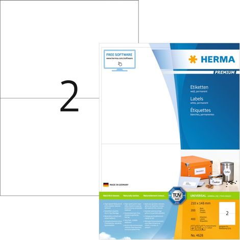 herma 4628 Étiquettes adhésives blanches 210 x 148 mm (1/3)