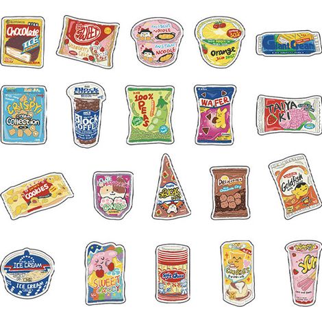 40 niedliche Lebensmittelaufkleber für Planer, Etiketten, Scrapbooking und Alltagsgegenstände (1/5)