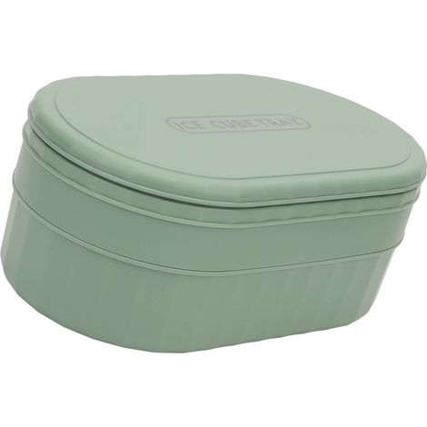 Bac à glaçons réutilisable empilable 36 cases avec couvercle et pelle à glace vert pour congélateur (1/5)