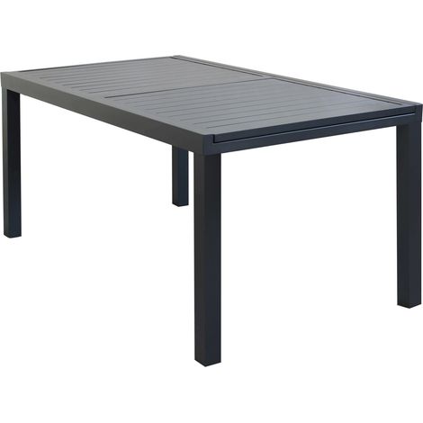 tavolo da giardino allungabile elica garden "formentera" in alluminio antracite 160/240x100x75 cm