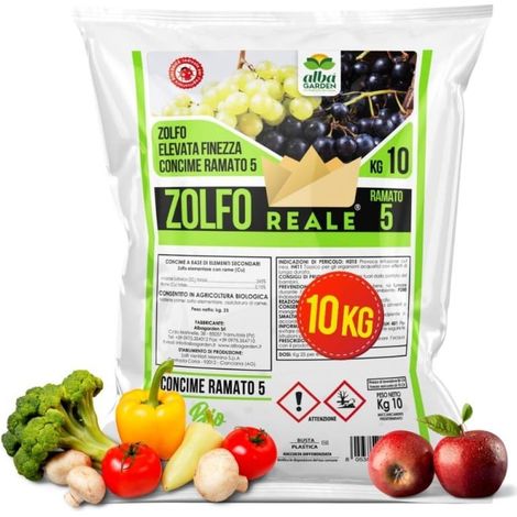 Zolfo Ramato 5 con Rame Consentito in Agricoltura Biologica Zolfo Elementare e Ossicloruro di Rame x 10 kg (1/5)
