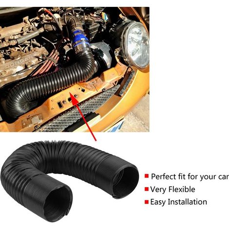 Universal Car Modified Air Intake Flexible Expansion Pipe Conduit Tuyau en plastique 63mm (1/5)