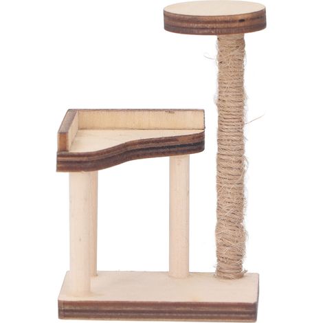 Cadre d'escalade miniature pour chat, maison de poupée DIY 1:12, jouet décoratif multifonctionnel (7.4x4.7x3.2 cm) (1/5)