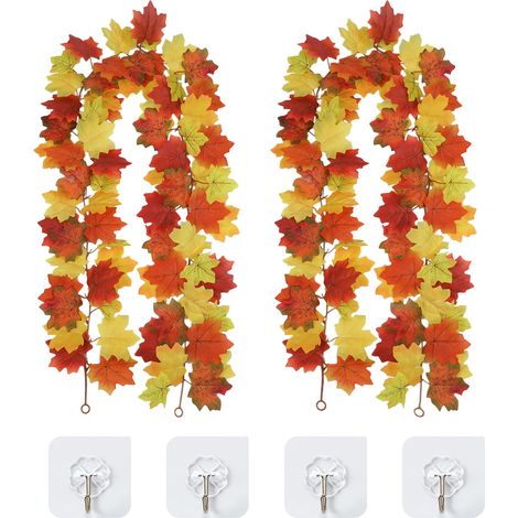 Artificial Garland 2 Pieces Autumn Leaves 1.7 m (1/5)