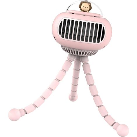 MINKUROW Kinderwagenventilator  Flexibler persönlicher Ventilator, tragbarer Mini-Ventilator mit flexiblem Stativ-Clip am Kinderwagen, Tischventilatoren für Autositze (1/5)