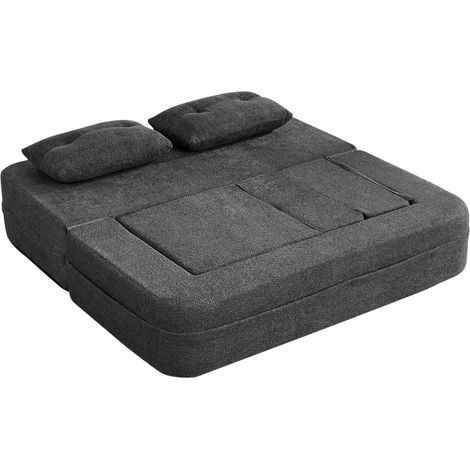 Divano letto modulare convertibile CHICFURN 194x199x39 cm in tessuto grigio scuro, senza montaggio (1/5)