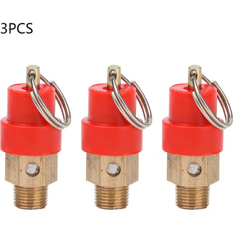 3 pièces Soupape de sécurité pour compresseur d'air 8 kg Régulateur de pression (G1/4'')