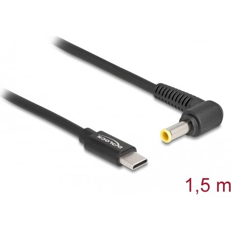 Delock Cable de carga para portÃ¡tiles USB Type-Câ¢ macho a Samsung 5,5 x 3,0 mm macho