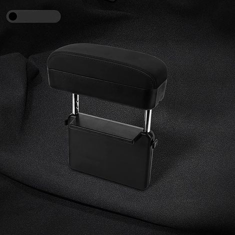 1 Accoudoir de console centrale, Hauteur réglable, Universel, Suède noir, Pour voiture sans frein à main mécanique (1/5)