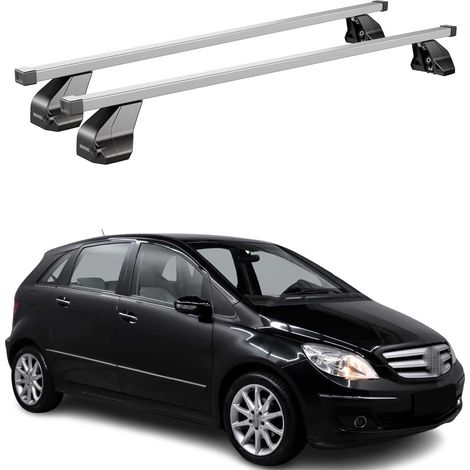 OMAC Dachträger Querträger Stahl für Mercedes B Klasse W245 2005-2011 – Abschließbar – City-Crash-getestet – DIN 75302:2019 – ISO/PAS 11154:2006 – Max. 75 kg Silber (1/5)