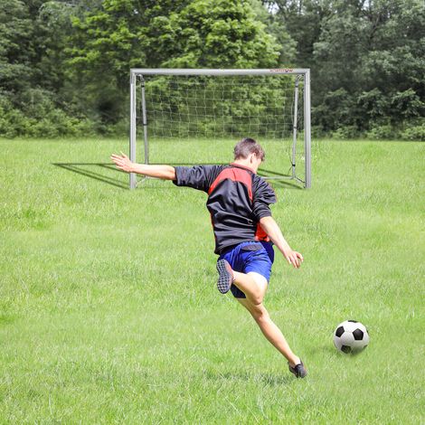 But de football de jardin avec piquets 180 x 120 x 60 cm Gris, bon rapport qualité-prix (1/5)