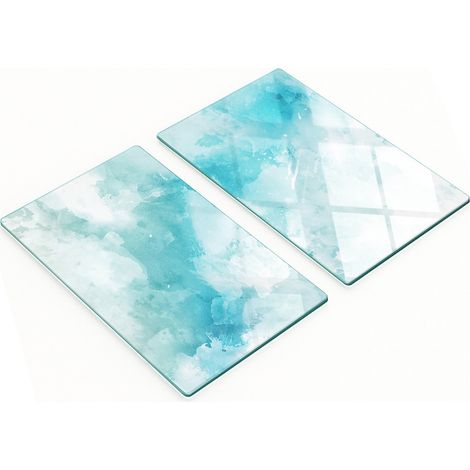 Küchenschneidebretter aus Glas mit Grafik, blauer Hintergrund, 2 x 30 x 52 cm (1/5)