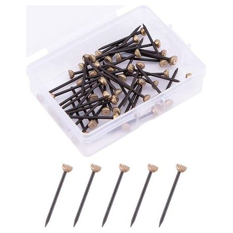 GENERIC-50 Pièces Clous de Suspension Solutions de Suspension de Photo Cintres de Cadre en Plâtre avec Boîte de Rangement en Plastique (1/5)
