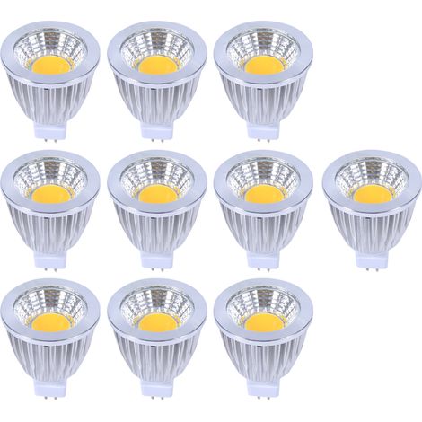 Spot Led MR16 - 5 W - Blanc Naturel - Technologie COB - Pour Éclairage Intégré ou Spot Encastré - Lot de 10