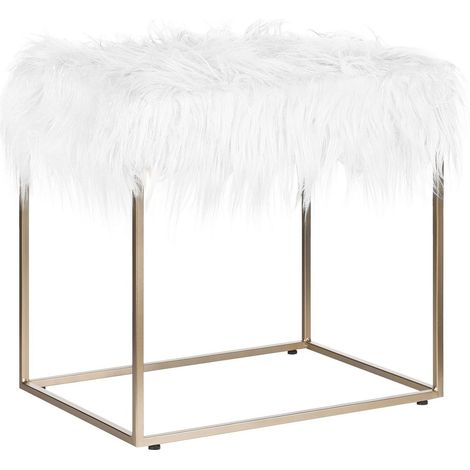 Hocker MANHATTAN Webpelz Weiß