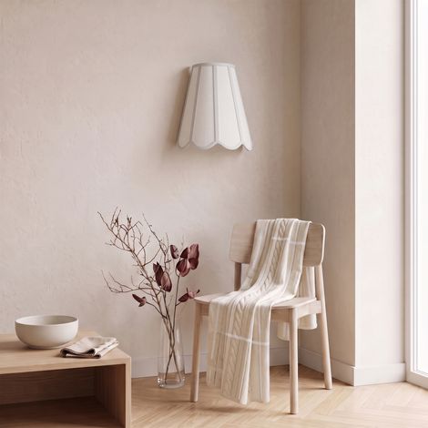 Aplique de Pared con Pantalla Lino Blanco  Serie GALIA (1/5)