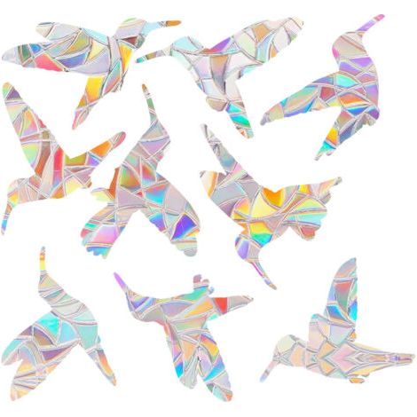 9-piece set: Suncatcher window stickers, anti-collision bird stickers, prism window stickers, electrostatic translucent PVC decorative stickers for doors and windows